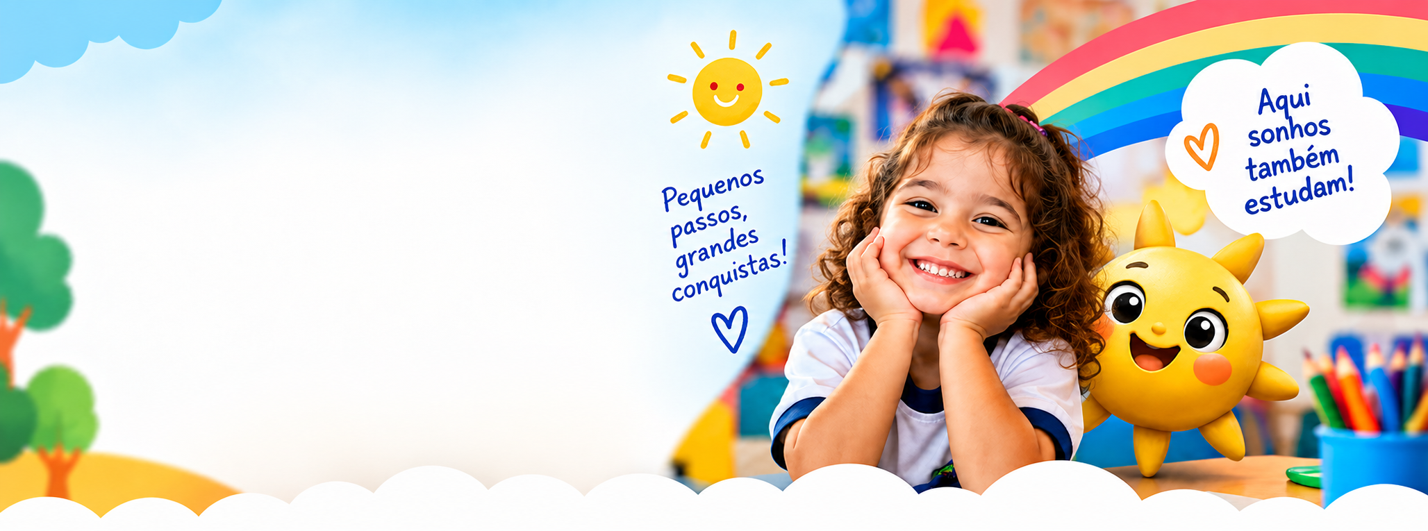 Crianças realizando atividade na escola
